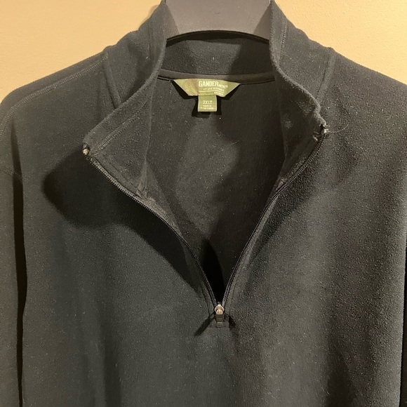 Men’s Gander Mountain 1/4 Zip Black Fleece Pullover Sweatshirt XXL Outdoor Warm - Picture 3 of 6
